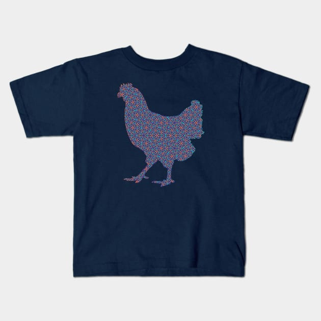 Patterned Chicken Kids T-Shirt by RdaL-Design